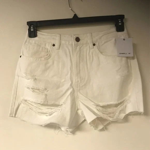 O’NEILL Women's Angus White Denim Shorts, Size 30 - Picture 6 of 6
